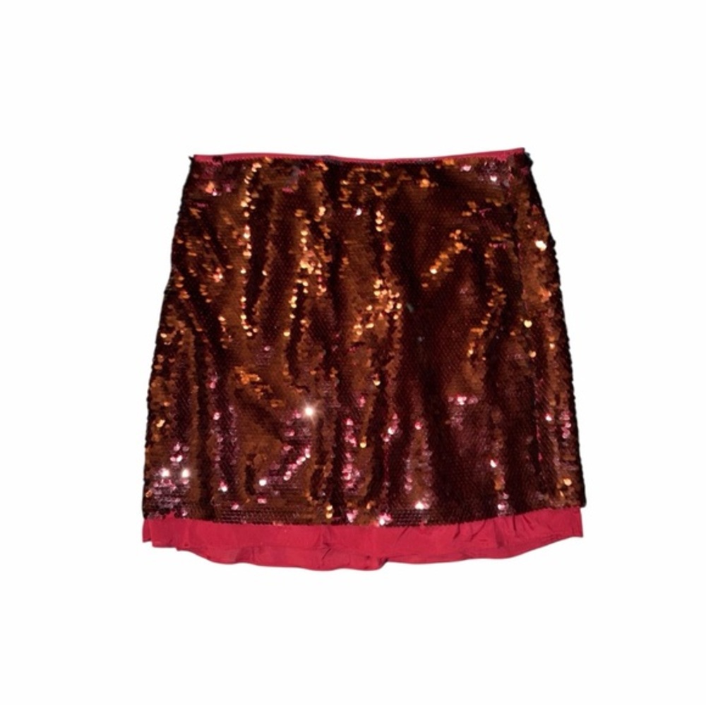 J. Crew Burgundy  Sequin Mini Skirt - Women's Party Skirt